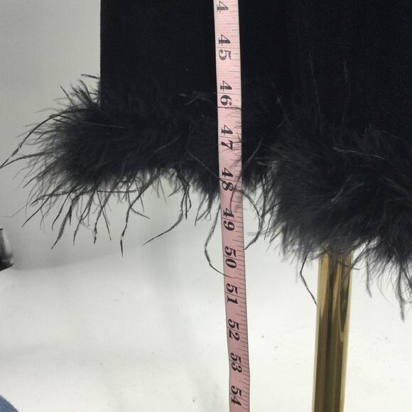 LULUS SZ L Sensational Situation Black Velvet Feather Bustier Midi Dress NWT 0B5 - Picture 5 of 12